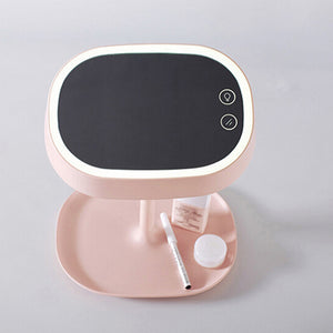 LED Makeup Mirror with Touch Screen and Lamp Mode — Adjustable Vanity Mirror