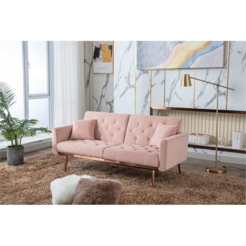 Loveseat With Rose Gold Metal Feet