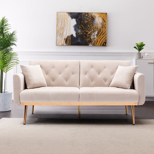 Loveseat With Rose Gold Metal Feet