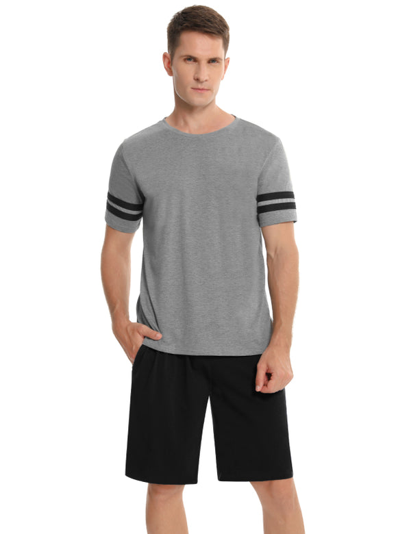 Men's Short Sleeve Pajamas With Bars