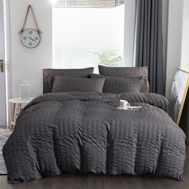 3pcs Craft Seersucker Bedding Set, 1 Duvet Cover And 2 Pillowcases (Without Pillow Inserts)