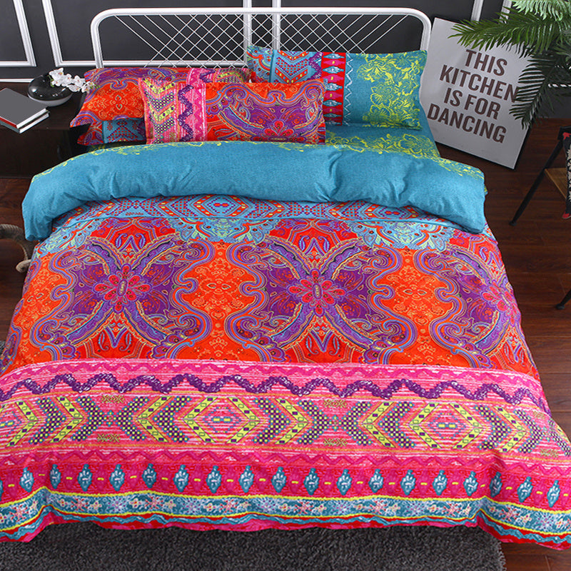 Boho Duvet Cover Set With Matching Pillowcase, Modern Bedding Set