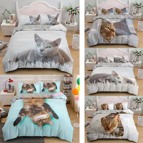 3D Cat Bedding Set