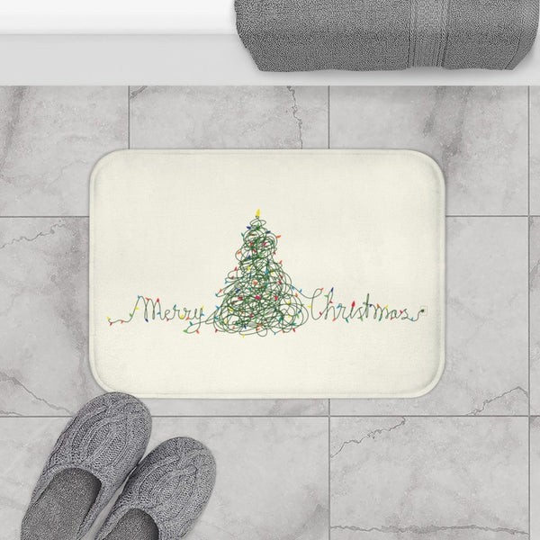 Holiday Christmas Tree Lights Bath Mat Home Accents - Annizon Home Essentials