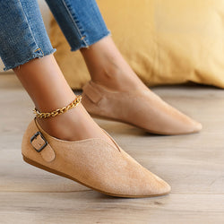 Women's Loafers, Slip-on Casual Shoes, Suede Soft Pointed Toe Flats