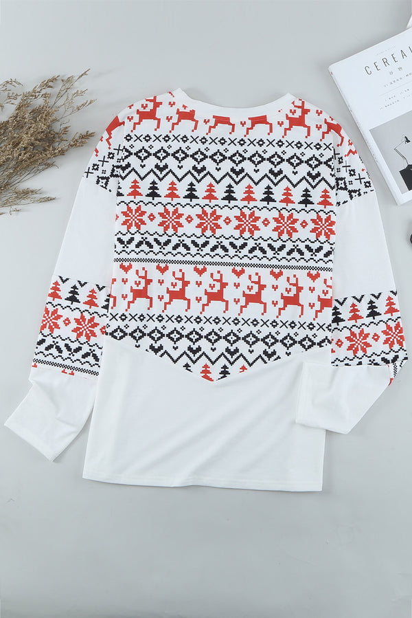 Christmas Print Long Sleeve Top