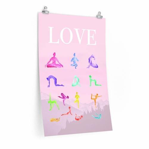 Love Yoga 14 Poses Premium Matte Poster - Annizon Home Essentials