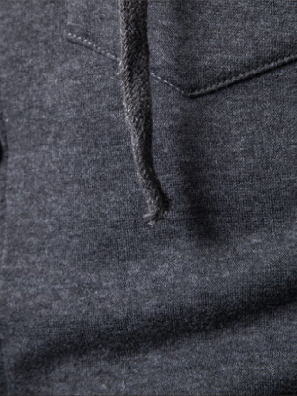 Men's Hooded Shirt Button Down Shirts Long-Sleeve Work Shirt Spread Collar Tops