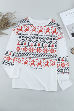 Christmas Print Long Sleeve Top