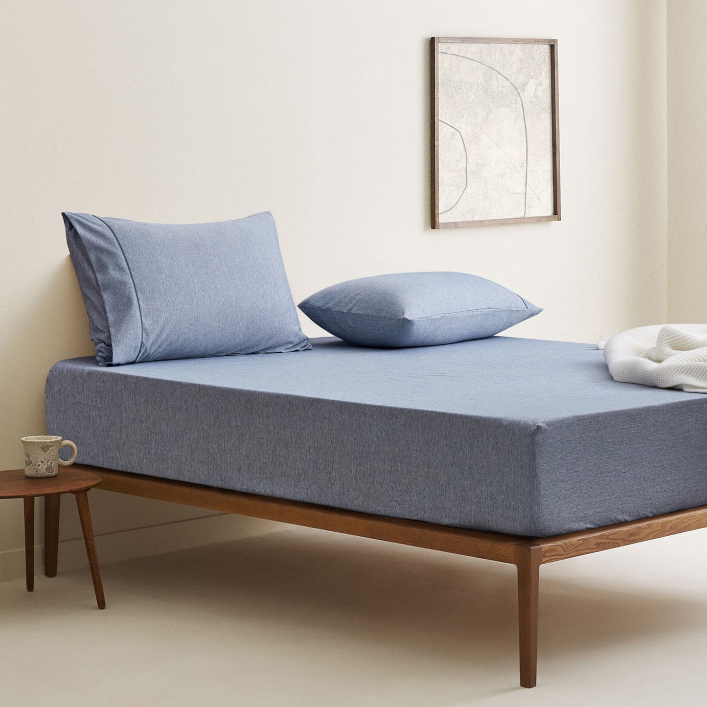 2/3pcs Cationic Pillowcase & Fitted Sheet & Flat Sheet