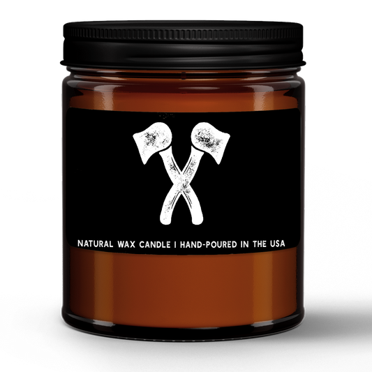 Tobacco and Bourbon Natural Wax Candle in Amber Jar (9oz)