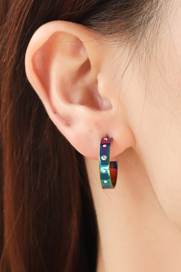 Multicolored C-Hoop Earrings