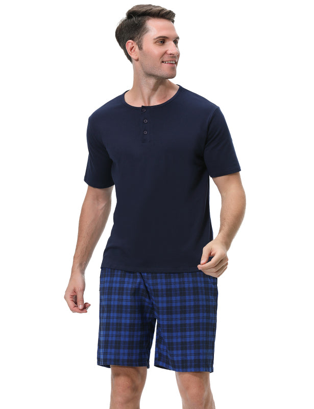 Men's Checked Pants Pajama Set