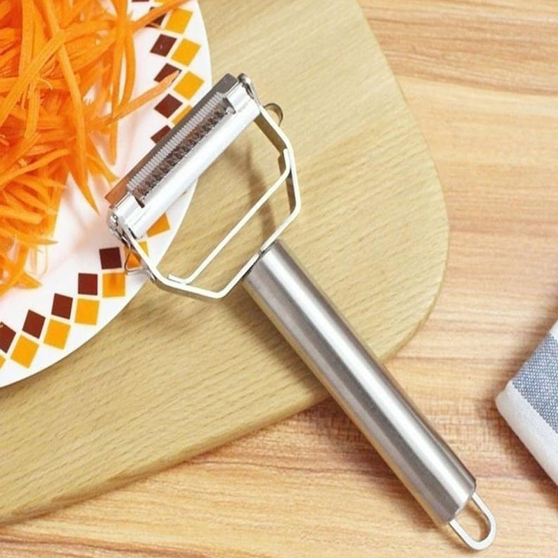 1pc 2 In 1 Fruit Parer, Stainless Steel Grater