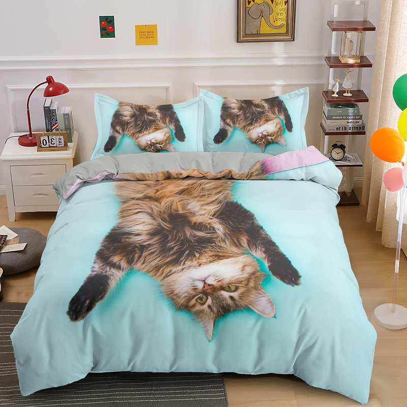 3D Cat Bedding Set