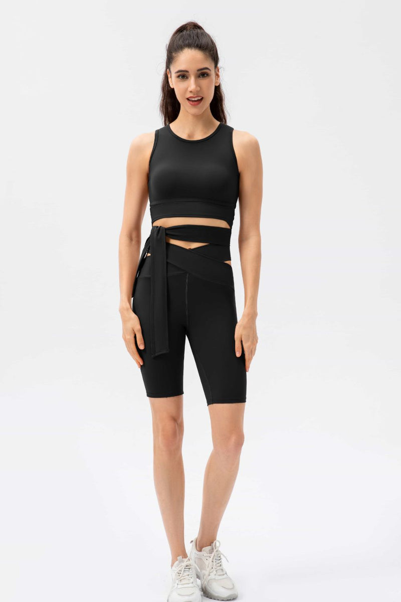 Feel Like Skin Crisscross Waist Biker Shorts