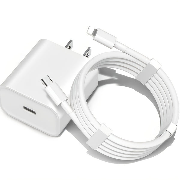 PD25w Fast Charging US Standard Charger + 2m/78.74in Lightning Charging Cable Set  Suitable For Apple Mobile Phones