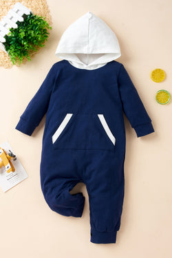 Unisex Solid Pocketed Hooded Jumpsuit