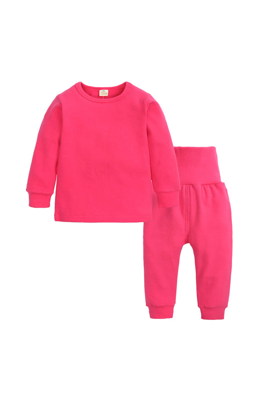 Children's Thick Brushed Warm Round Neck Long Sleeve Trousers Suit