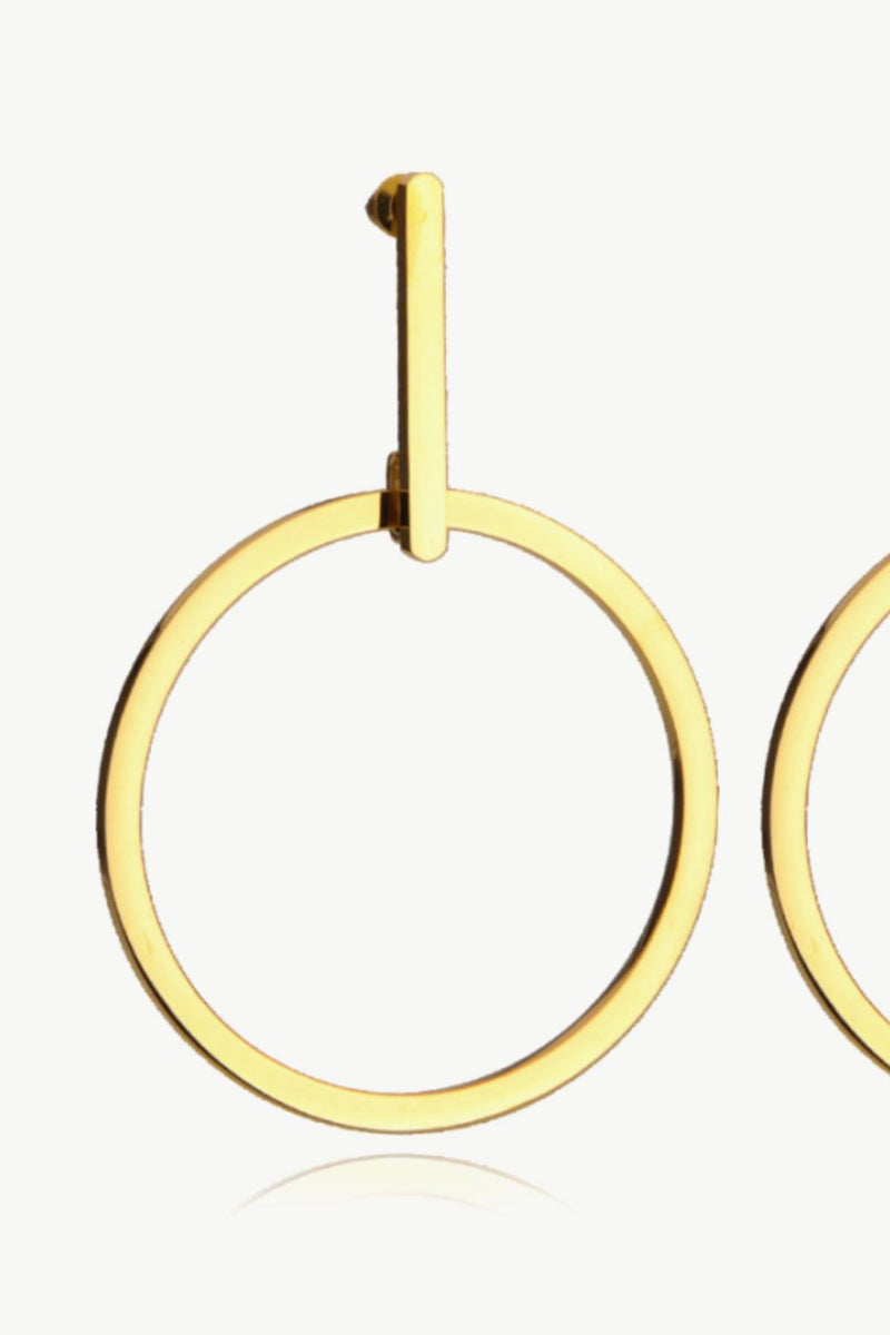 Stainless Steel Hoop Drop Earrings