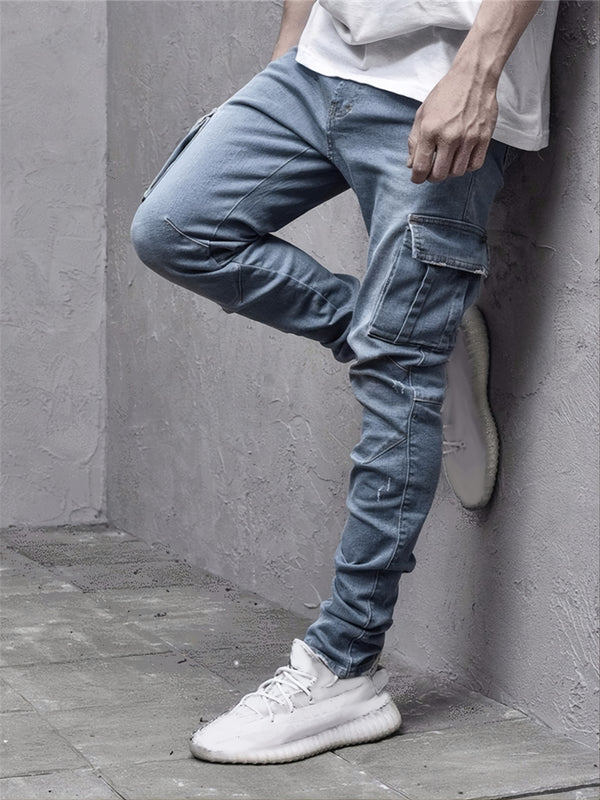 Men's High Stretch Solid Color Slim Jeans