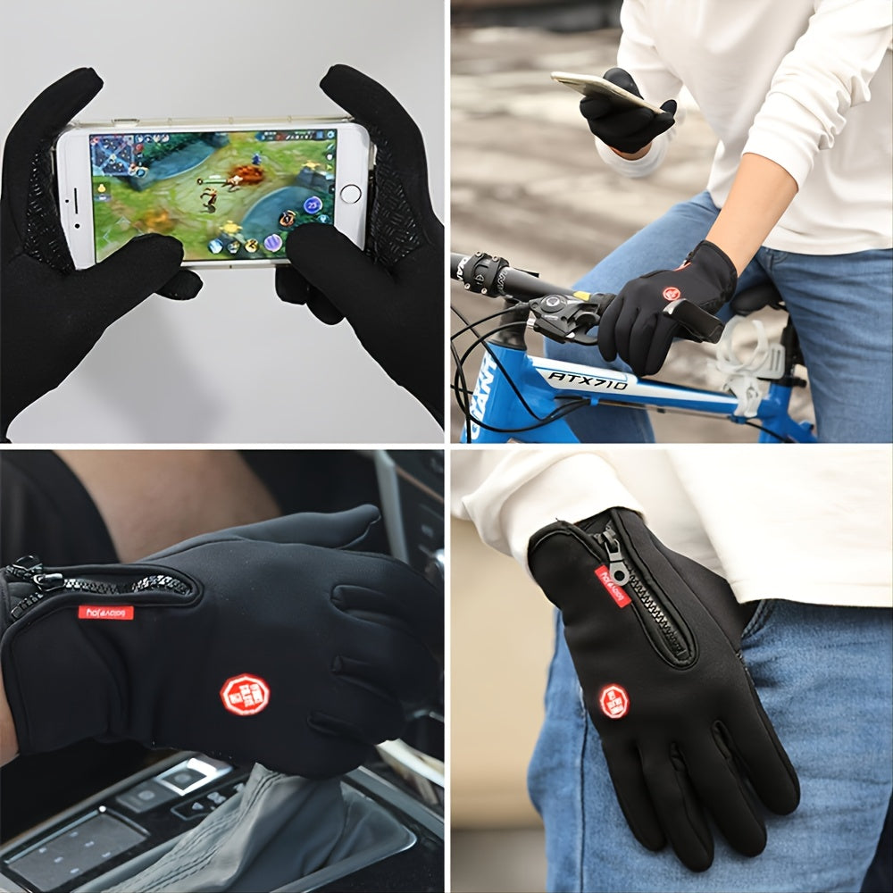 Men's Winter Warm Windproof Waterproof Warm Touch Screen Usable Gloves,Spandex Material Gloves