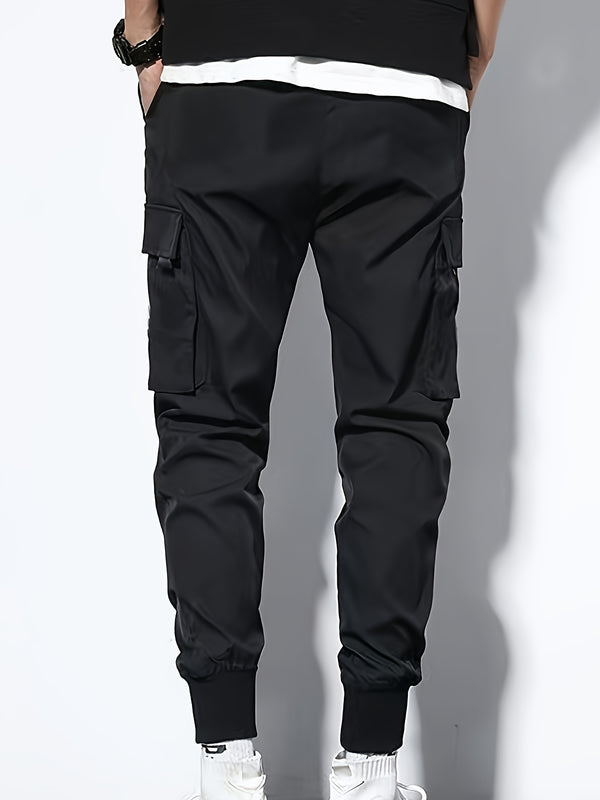 Men's Lace-up Thin And Light Fabric Sports Cargo Pants For Spring/Autumn