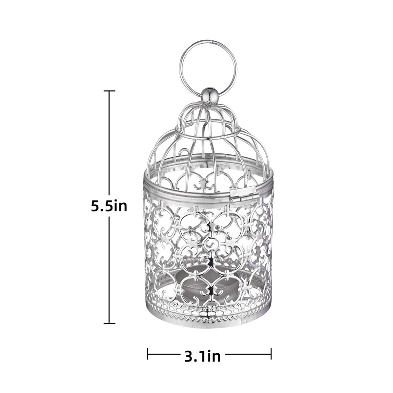 Candlestick Tealight Hanging Lantern Bird Cage Vintage Candle Holder - Annizon Home Essentials