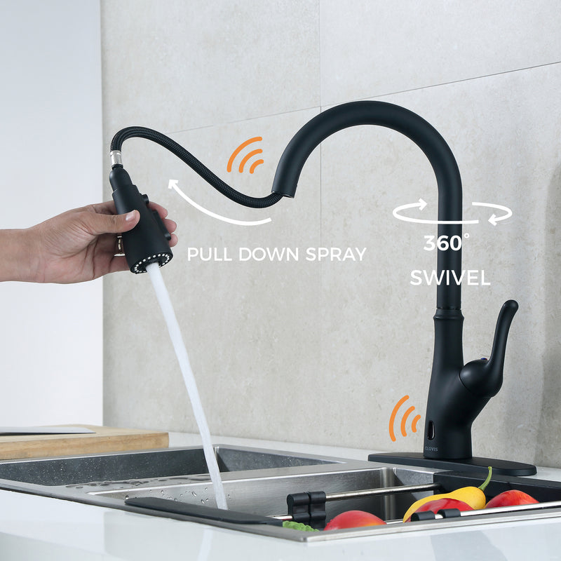 Retro Pull Down Touchless Single Handle Kitchen Faucet freeshipping - Annizon Home Essentials