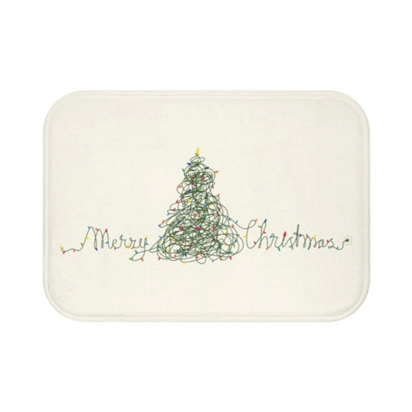 Holiday Christmas Tree Lights Bath Mat Home Accents - Annizon Home Essentials