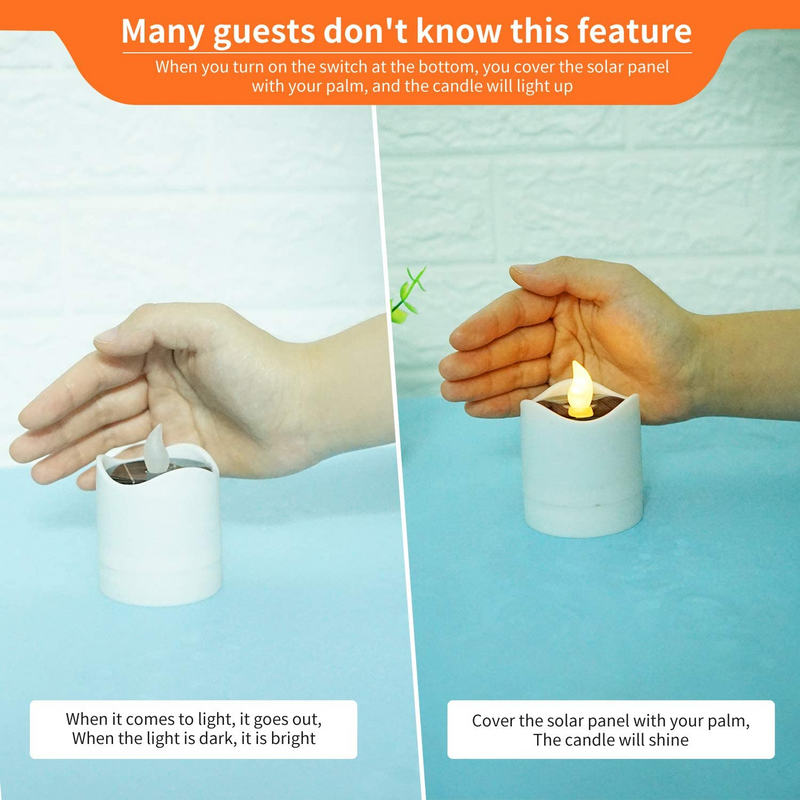 6PCS Waterproof Smokeless Solar Candles Lights Flame Light - Annizon Home Essentials