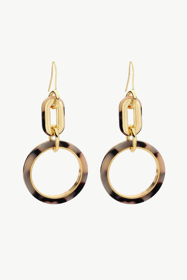 Gold-Plated Geometric Drop Earrings