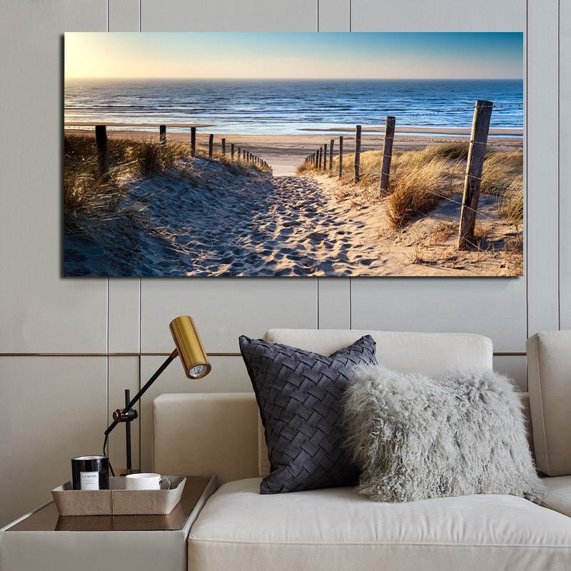 Beach Canvas Painting Print