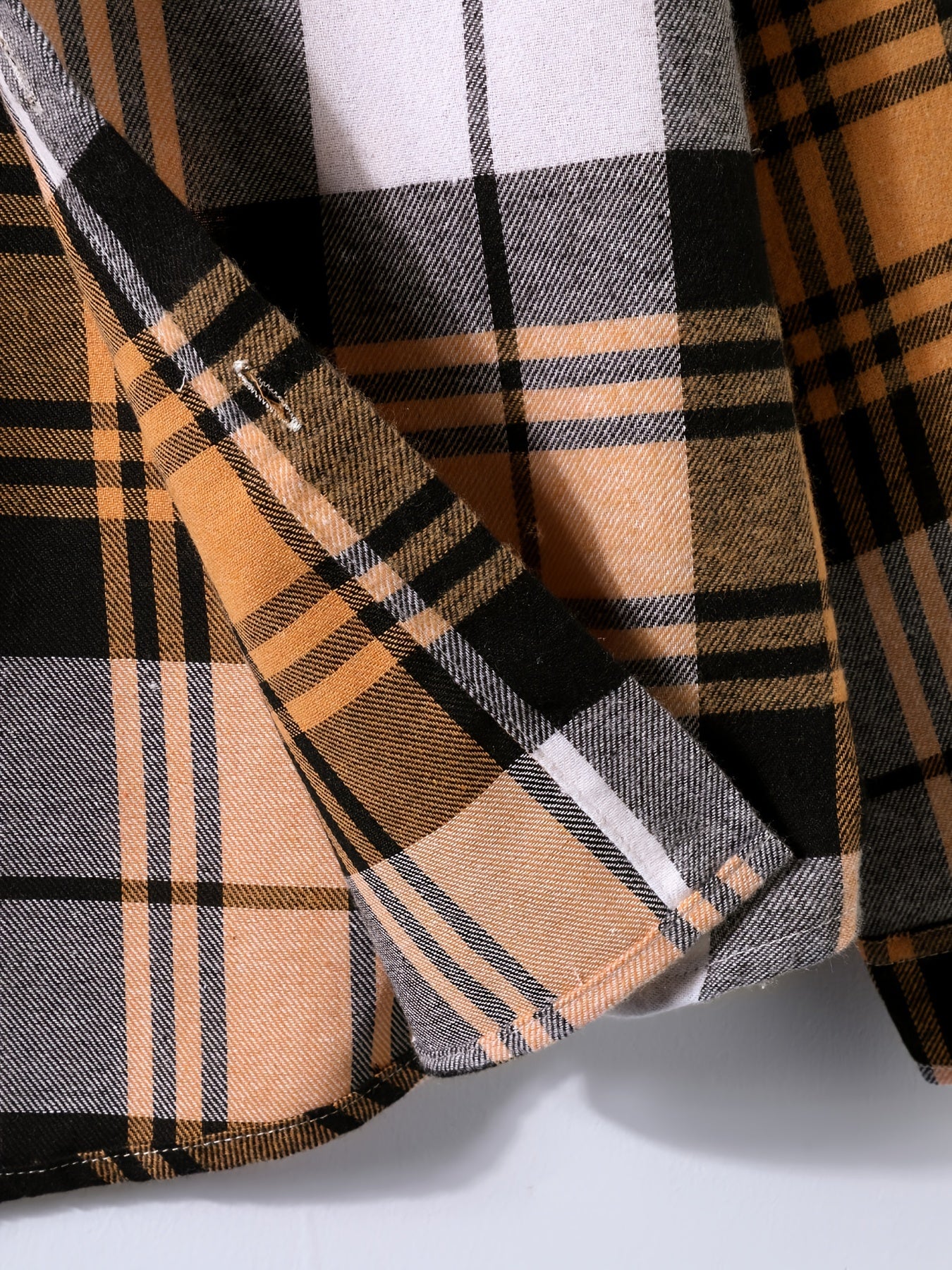 Men's Stylish Contrast Color Plaid Panel Long Sleeve Shirt