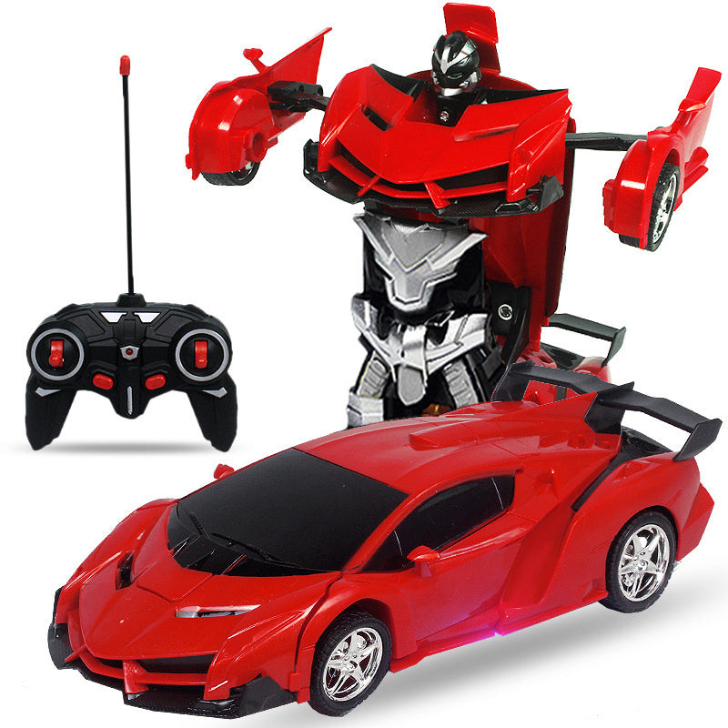 Remote Control Transform Car Robot Toy With Lights Deformation RC Car 360°Rotating Stunt Race Car Toys