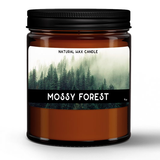 Natural Wax Candle in Amber Jar (9oz)