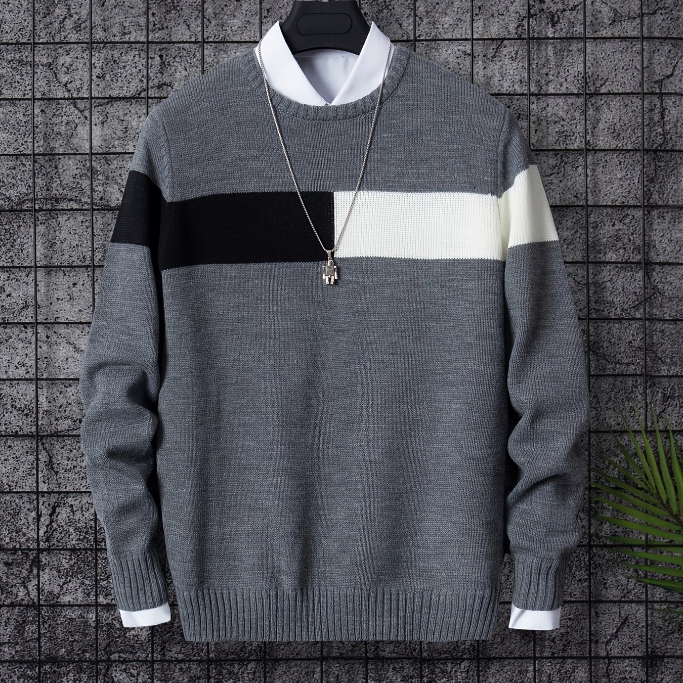 Men's Casual Pullover Knit Soft Sweater (Shirt Not Included)