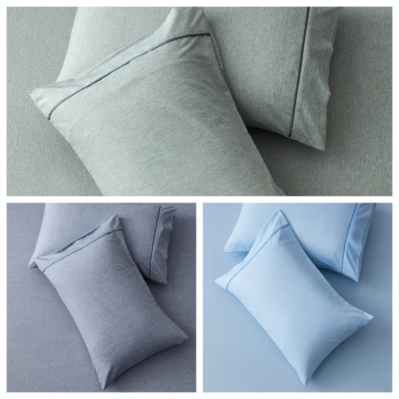 2/3pcs Cationic Pillowcase & Fitted Sheet & Flat Sheet