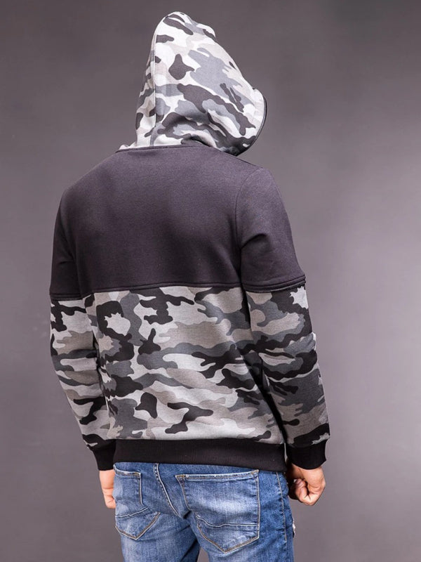 Men's Fall/Winter Camouflage Patchwork Loose Hoodie