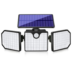 1pc/2pcs 230 LED 2200LM Led Solar Motion Sensor Light, Outdoor 3 Adjustable Heads Security LED Flood Light