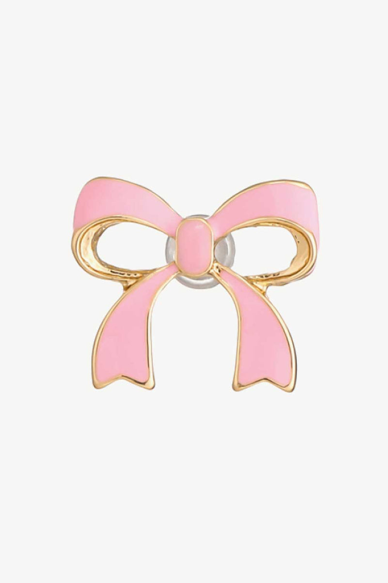 Bow-Shaped Zinc Alloy Earrings