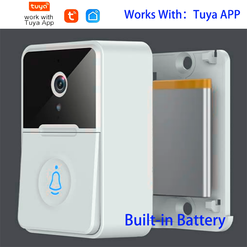 Mini Wireless Video Doorbell With Camera, Wide Angle Intelligent Visual WiFi Rechargeable Security Door Doorbell, 2-Way Audio, Motion Detection, HD Night Vision