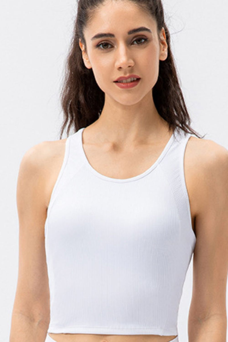 Highly Stretchy Breathable Ribbed Racerback Sports Bra