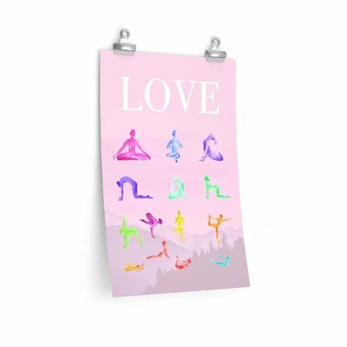 Love Yoga 14 Poses Premium Matte Poster - Annizon Home Essentials