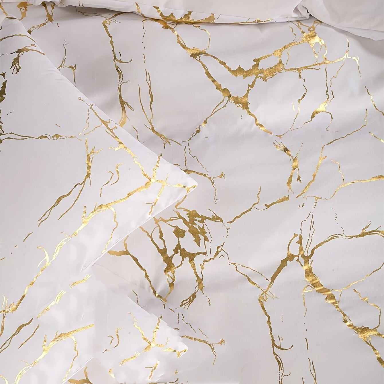 3pcs Brushed Marble Pattern Duvet Cover Set (1 Duvet Cover + 2 Pillowcase), Soft & Cozy Bedding Set