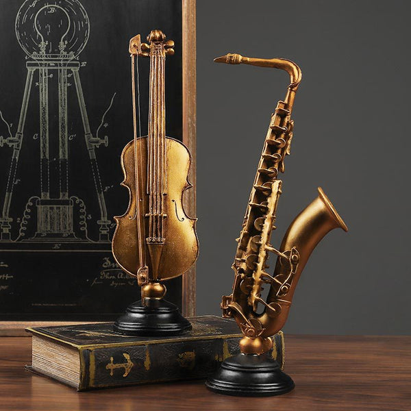 violin resin statue saxophone sculpture