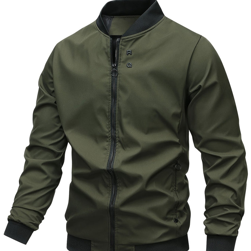 One Size Smaller,  Men's Slim Fit Windproof Bomber Jacket Casual Windbreaker Winter Clothes New Gifts Jacket Best Sellers