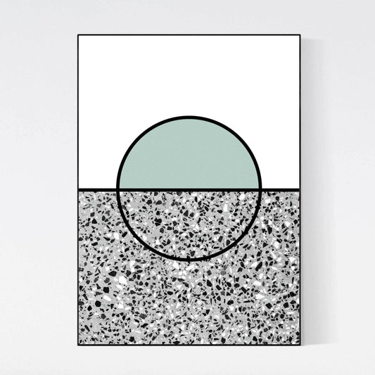 Terrazzo Poster - Sun Green Grey - Annizon Home Essentials