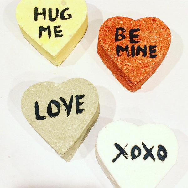 Organic bath bomb / Valentine's Day / conversation hearts / - Annizon Home Essentials
