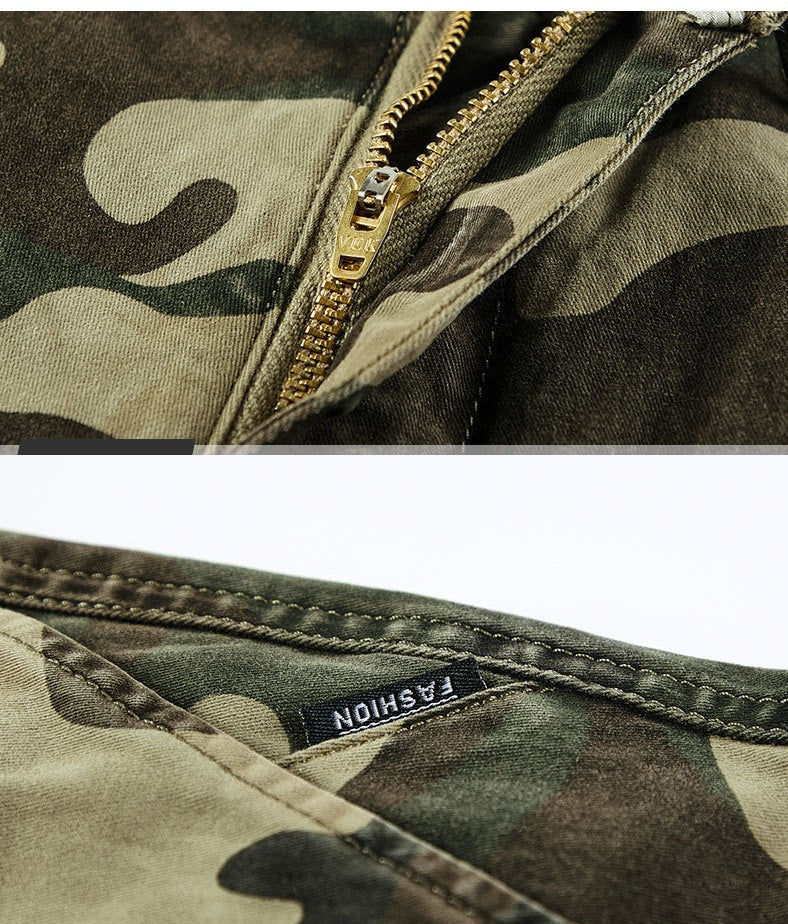 Multi Pocket camouflage  outdoor big size fashion casual washed cargo long pants